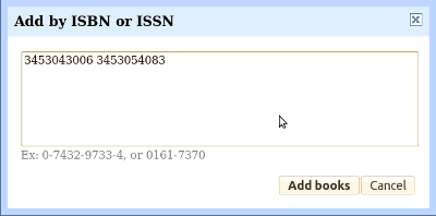 Adding books by ISBN in Google Books