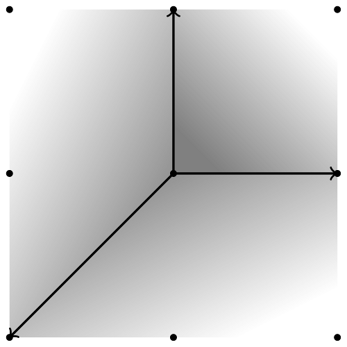 Fan of the projective plane
